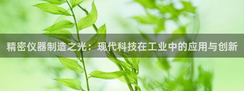 意昂3集团官网首页：精密仪器制造之光：现代科技在工业中的应用