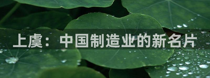 意昂体育3官方客服电话：上虞：中国制造业的新名片