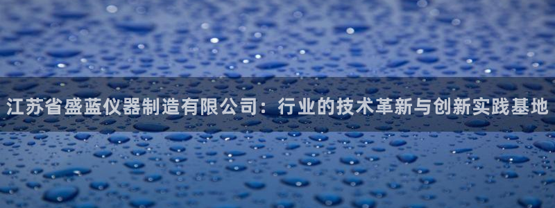 意昂体育3联系电话：江苏省盛蓝仪器制造有限公司：行业的技术革