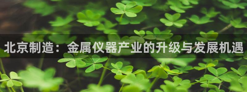 意昂3集团官网网址：北京制造：金属仪器产业的升级与发展机遇