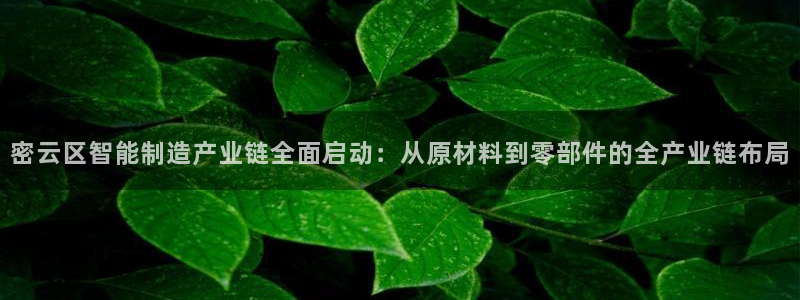 意昂3集团官网首页：密云区智能制造产业链全面启动：从原材料到