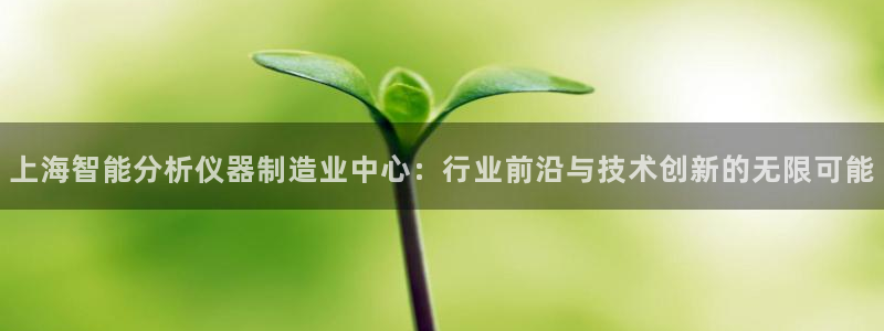 意昂体育3平台注册流程视频：上海智能分析仪器制造业中心：行业